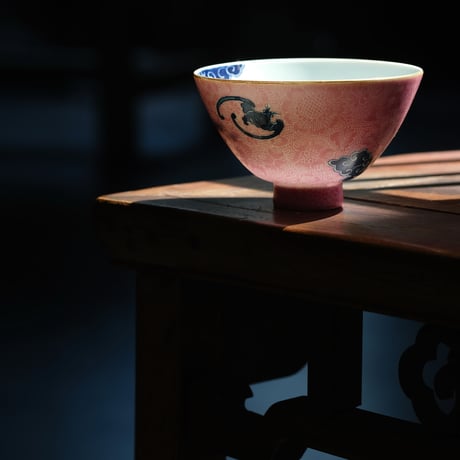 過墙紋扒花茶杯 祥雲蝙蝠 PC071