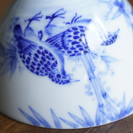 青花鵪鶉紋茶杯 PF179