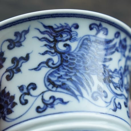 青花双鳳紋蓋碗 PF214