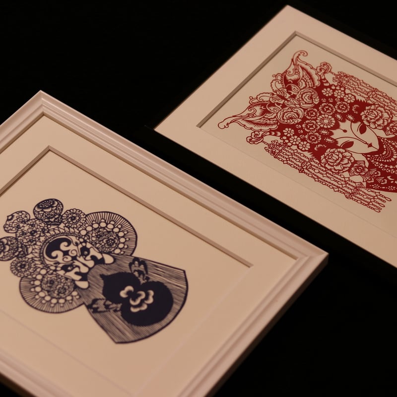 剪紙 額縁付 京劇瞼譜 AL003 | Looking For 物色