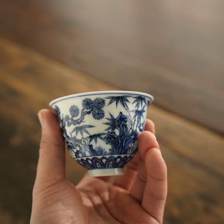 青花松竹梅二才蓋碗 PF239