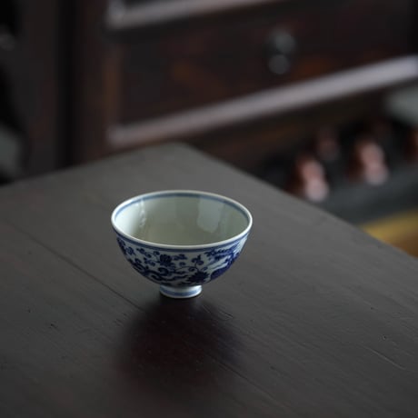 青花鳳紋鶏心杯 PF161