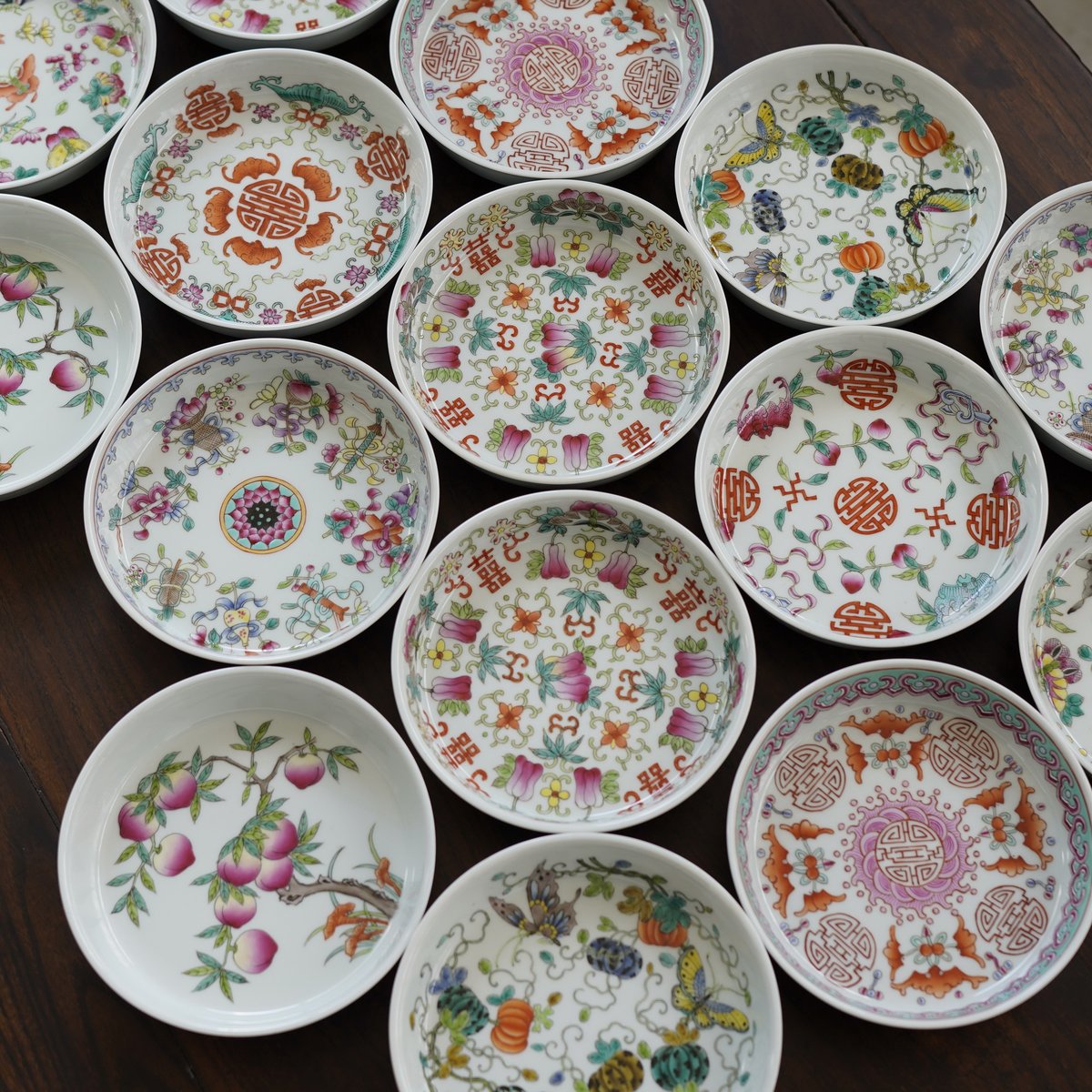 中国 粉彩 山水人物文盤 大皿 直径約37.7㎝ M R8286B