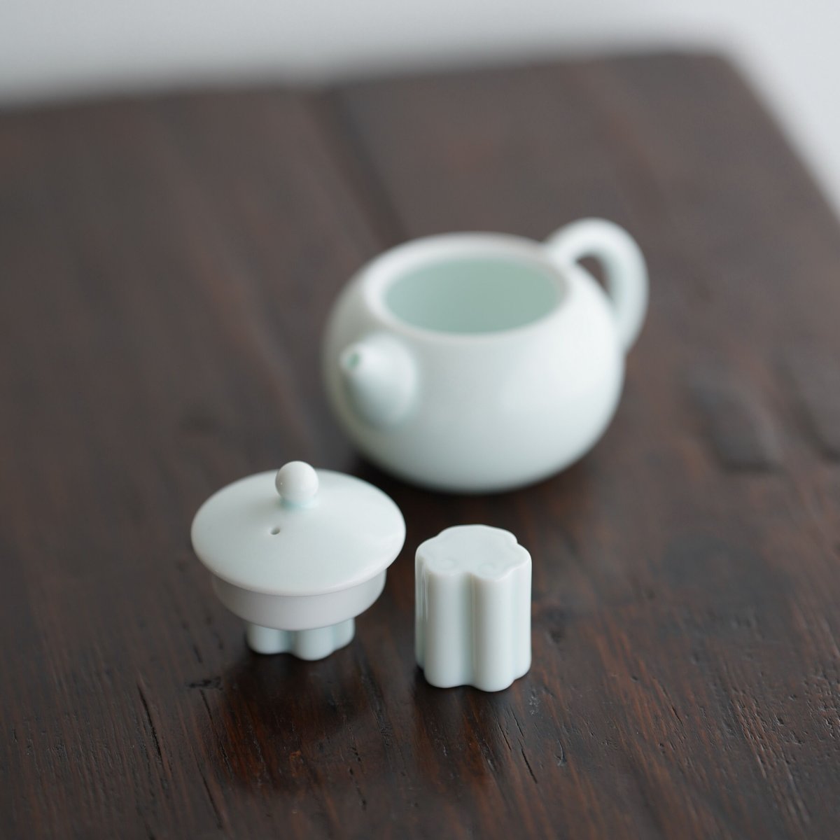 中国影青青白磁蓋付水注瓶N7115