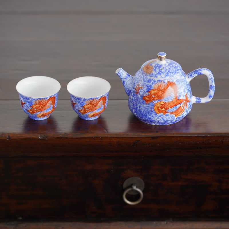 仿琺瑯彩茶壺茶杯セット PH020 | Looking For 物色