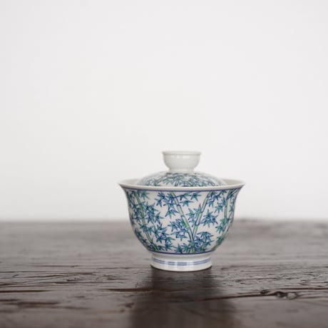 斗彩竹子蓋碗 PF006
