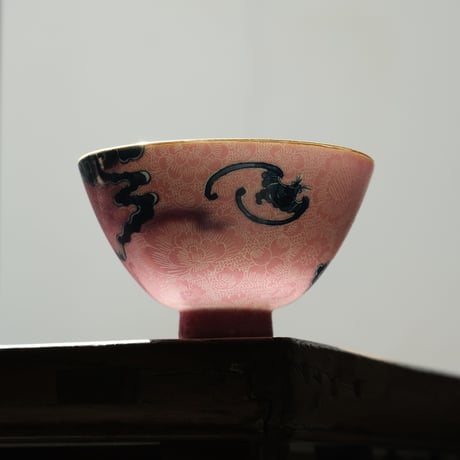 過墙紋扒花茶杯 祥雲蝙蝠 PC071