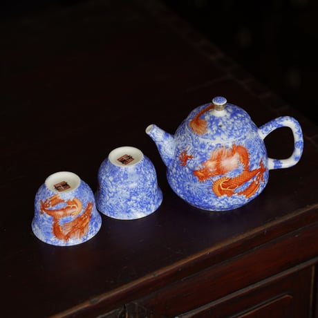 仿琺瑯彩茶壺茶杯セット PH020