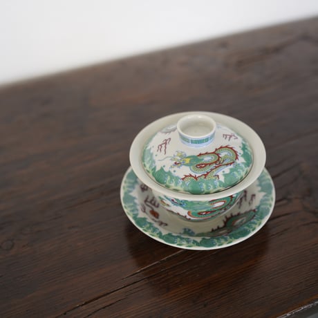 仿斗彩龍紋三才蓋碗 PH011