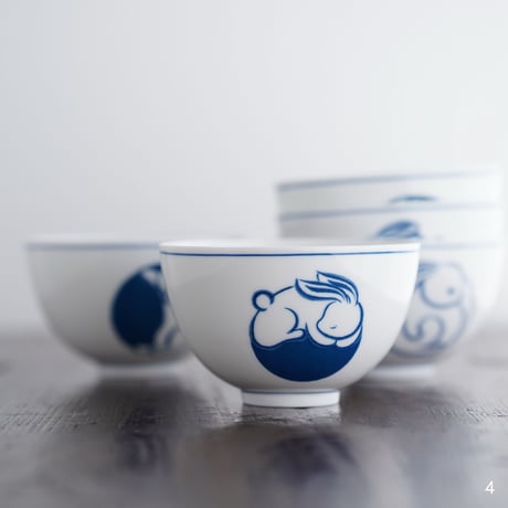 青花白兎碗 PD025