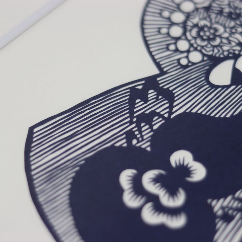 羊紙　ネウマ譜　額縁込み 刺繍・「羊飼いと羊」②（聖書 Jhon10:14） | iichi 日々の
