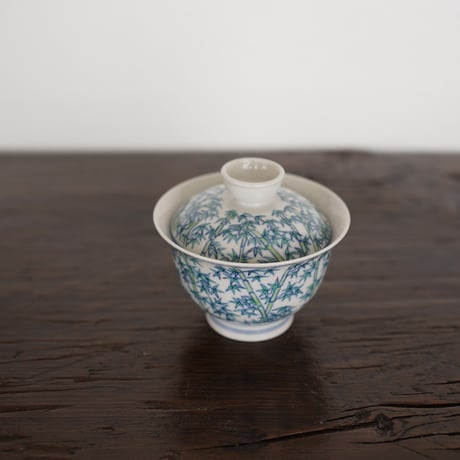 斗彩竹子蓋碗 PF006