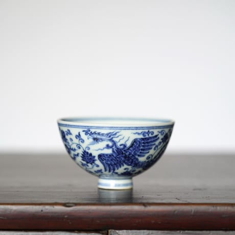 中国美術 青白磁 陽刻 鳳紋 碗 φ20cm(K-LC194) 中国美術 青白磁 陽刻 鳳紋 碗 φ20cm(K-LC194)