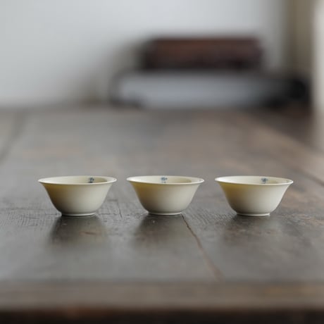 青花文字茶杯 3点セット PE019