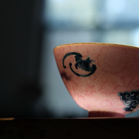 過墙紋扒花茶杯 祥雲蝙蝠 PC071