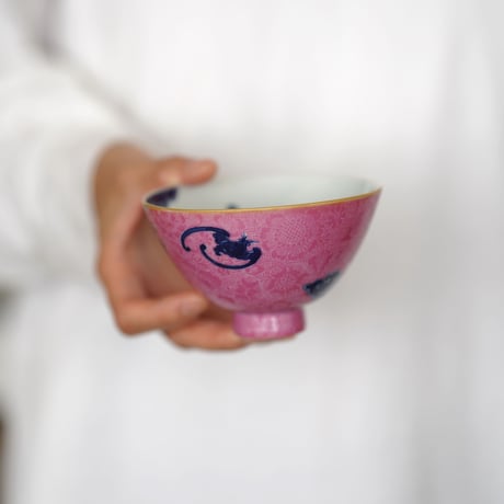 過墙紋扒花茶杯 祥雲蝙蝠 PC071