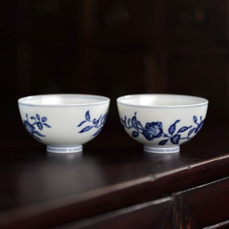 青花凌霄花紋茶杯 PF134