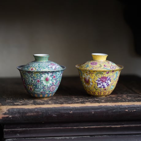 仿琺瑯彩二才蓋碗 PH021