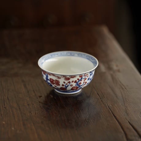 釉里紅松竹梅紋茶杯 PF141