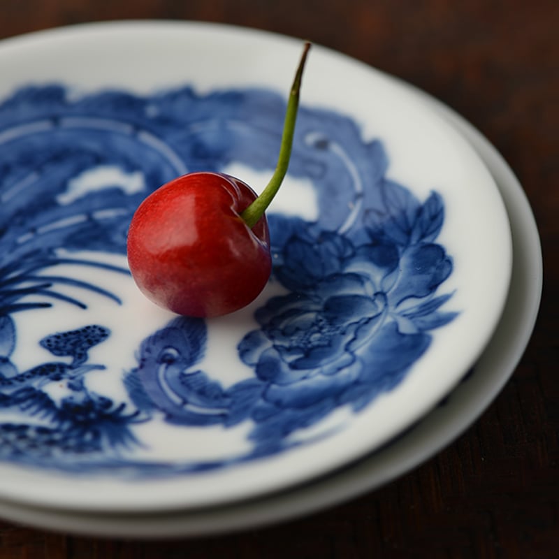 -34/z2　染付　捻り　小皿 34/z2 染付 捻り 小皿