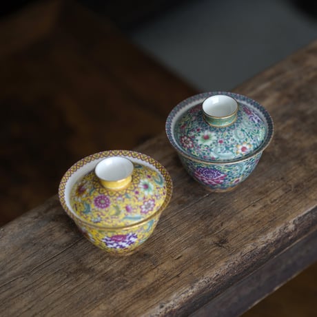 仿琺瑯彩二才蓋碗 PH021