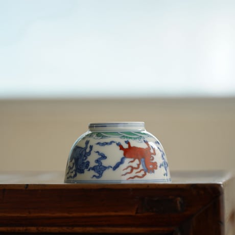 手描き茶杯 海馬紋 PC096