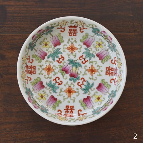 粉彩仿古お皿 PA063
