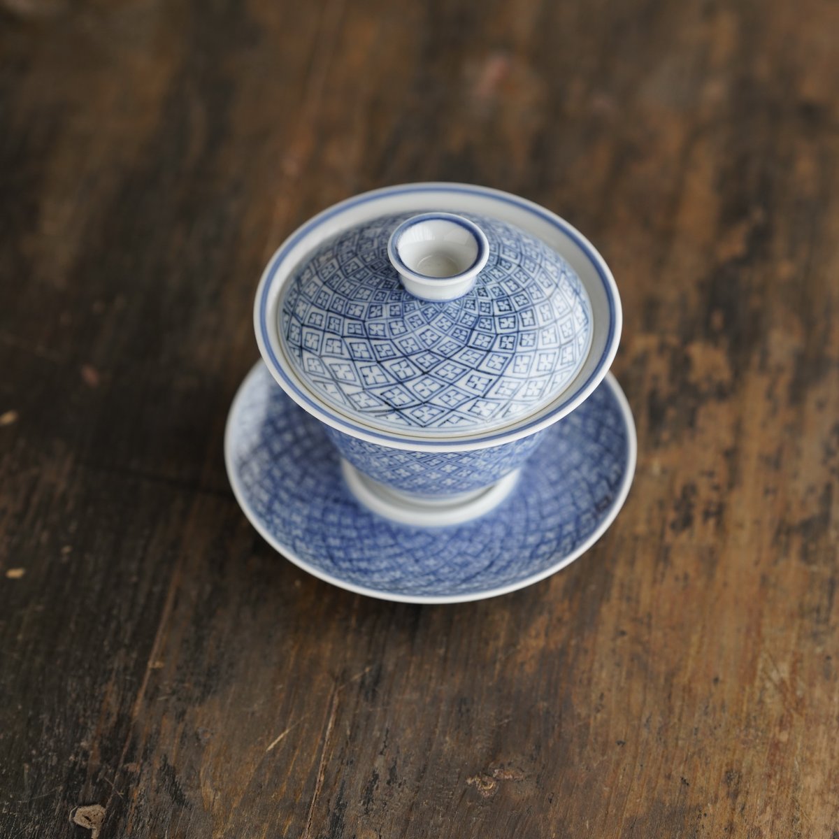 青花舞獅文三才蓋碗 PF261 | Looking For 物色