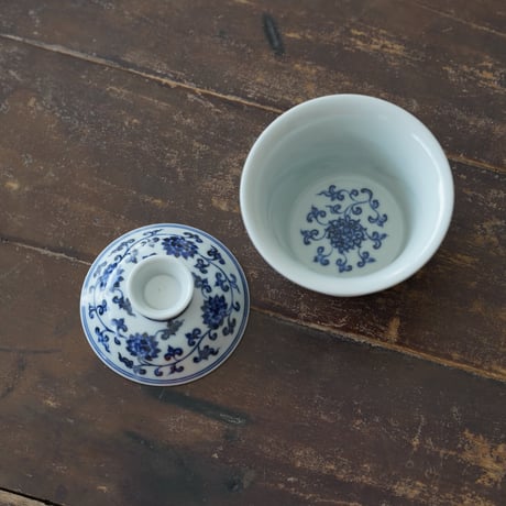 青花双鳳紋蓋碗 PF214