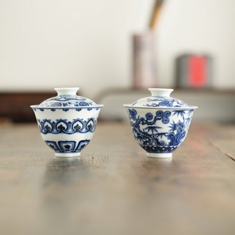 青花松竹梅二才蓋碗 PF239