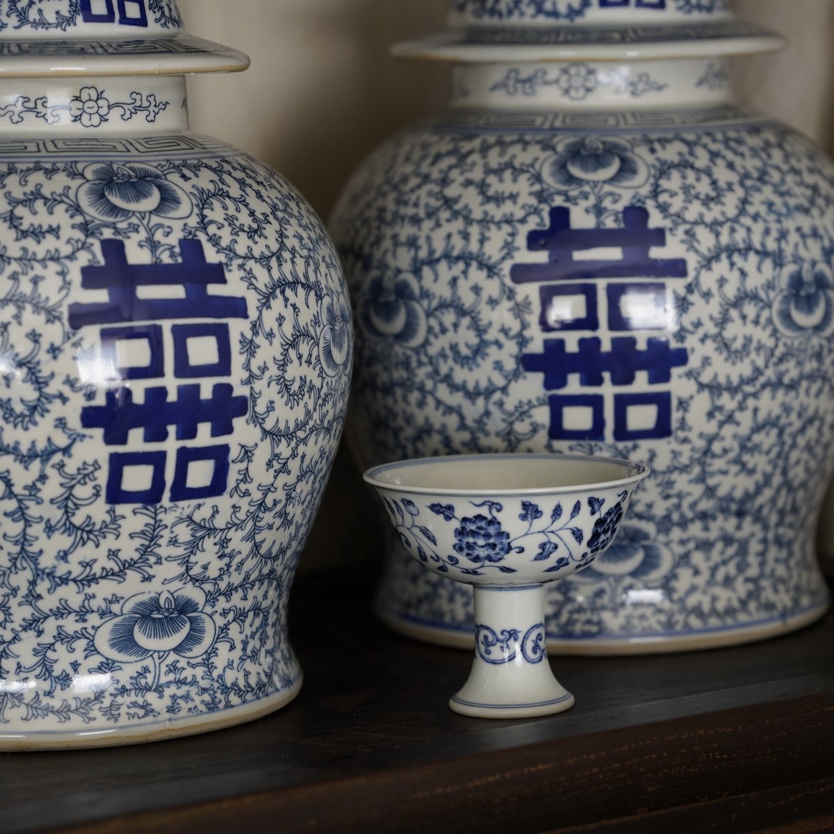 染付龍文高足杯 染付龍文高足杯 染付龍文高足杯