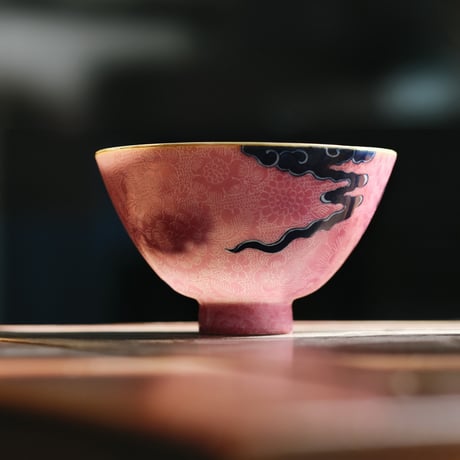 過墙紋扒花茶杯 祥雲蝙蝠 PC071