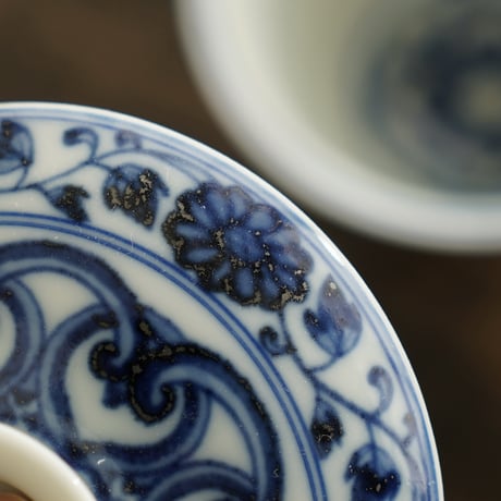 青花宝相二才蓋碗 PF240