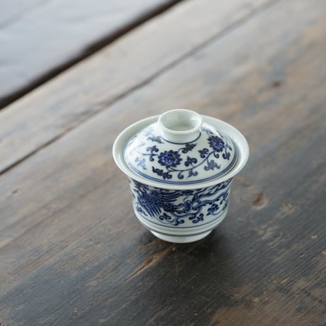 青花双鳳紋蓋碗 PF214