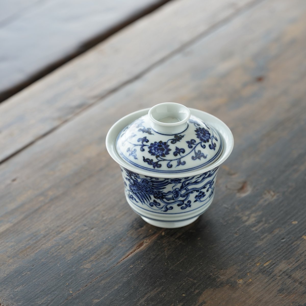 青花双鳳紋蓋碗 PF214 | Looking For 物色