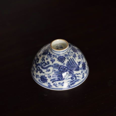 青花鳳紋鶏心杯 PF161