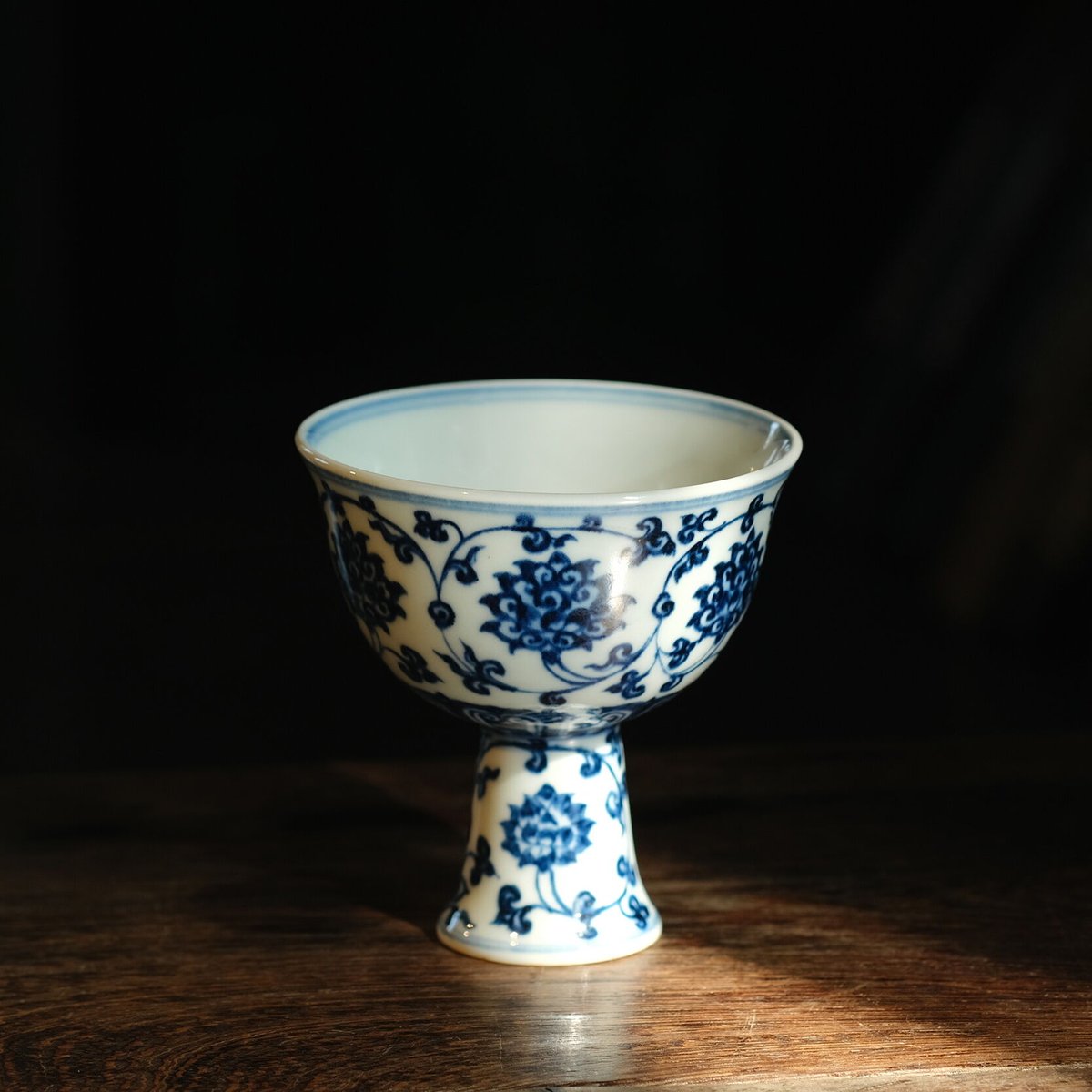 中国 青花花鳥 碗 盃 DT447 中国 青花花鳥 碗 盃 DT447