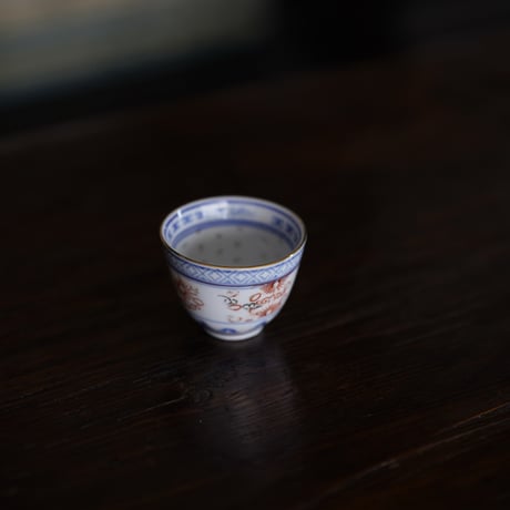 青花描金玲瓏茶杯 PF108