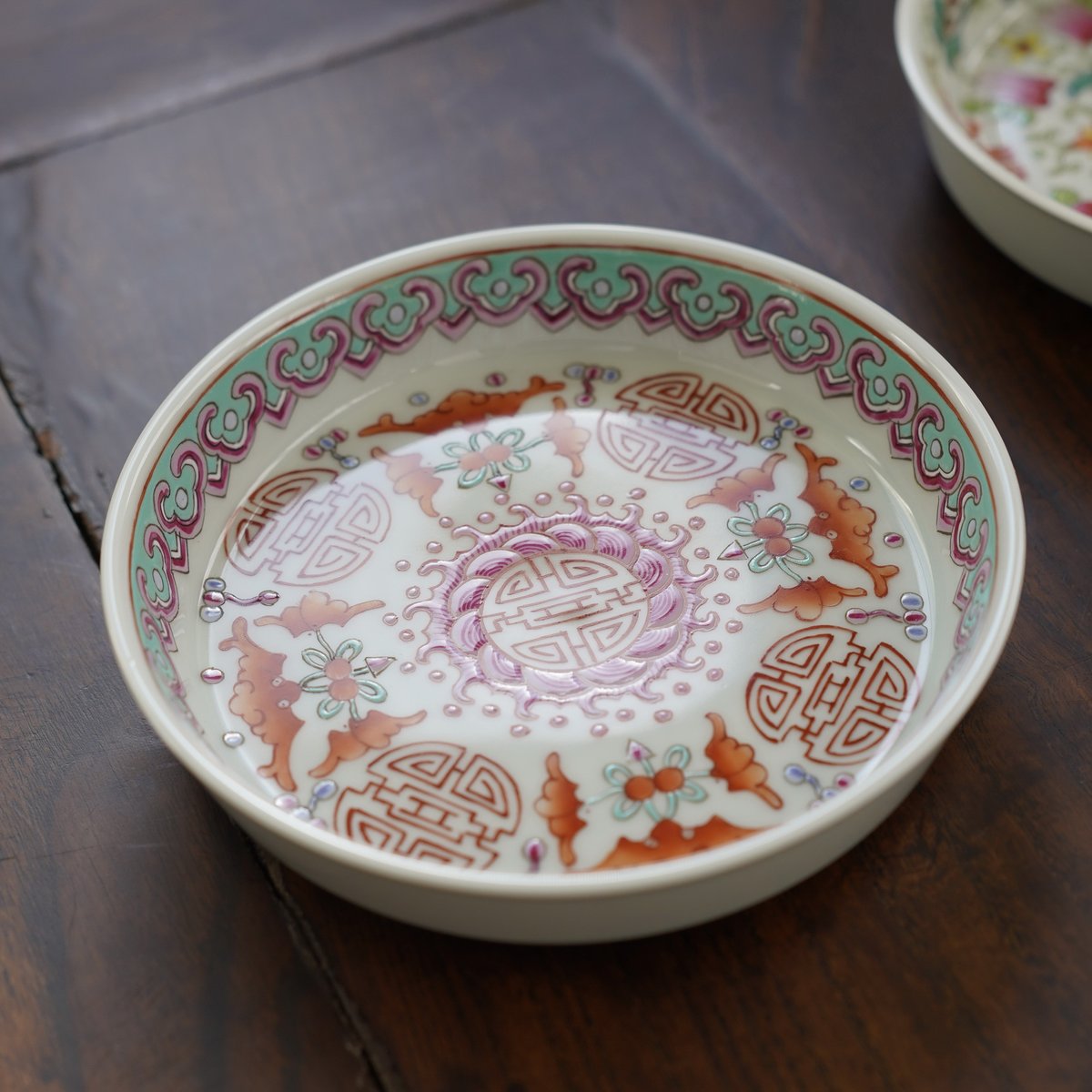 【 五彩粉彩 色絵大皿 】　倣清朝景徳鎮　古伊万里 古九谷様式 五彩粉彩 色絵大皿 】 倣清朝景徳鎮 古伊万里 古九谷様式