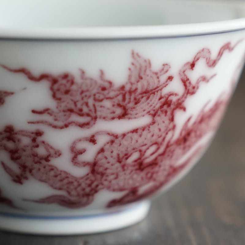 青花釉里紅龍紋茶杯 PF226 | Looking For 物色