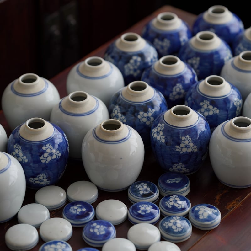 染付 遊環 花瓶 箱付き 中国 古伊万里 染付 遊環 花瓶 箱付き 中国 古