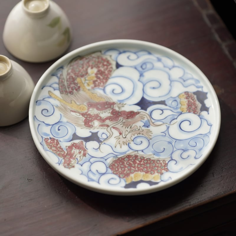 中国古美術・元款青花釉里紅描金彩龍紋琵琶・青花磁・純手描き・陶芸・花瓶・文房具 中国古美術・元款青花釉里紅描金彩龍紋琵琶・青花磁・純手描き