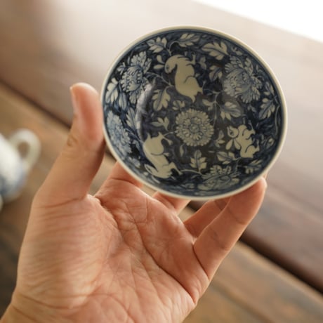 元青花兎紋卧足杯 PF215