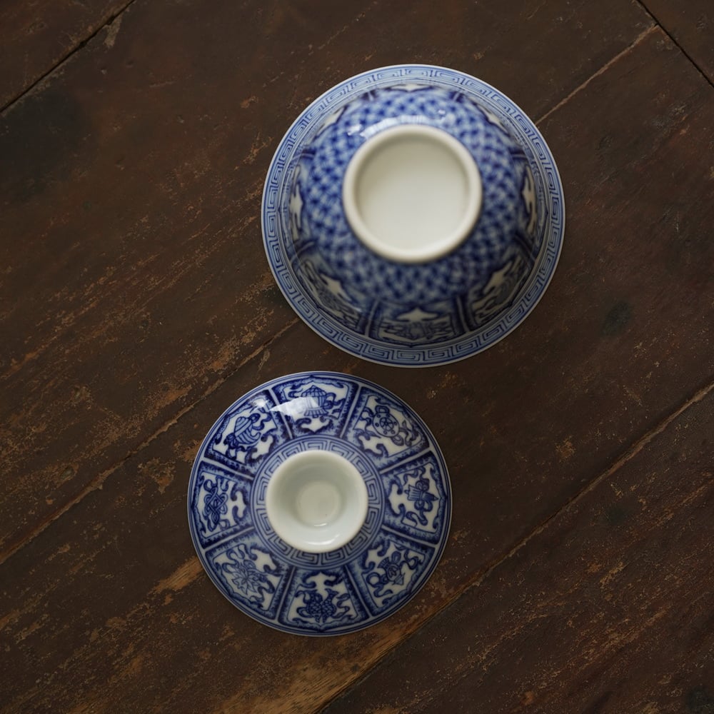 青花八宝唐草紋二才蓋碗 PF250 | Looking For 物色