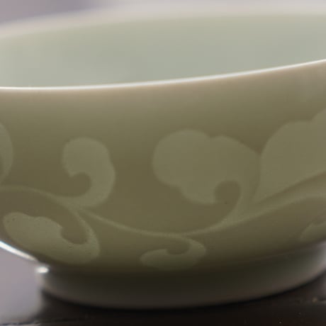 影青半刀泥茶杯 PY005