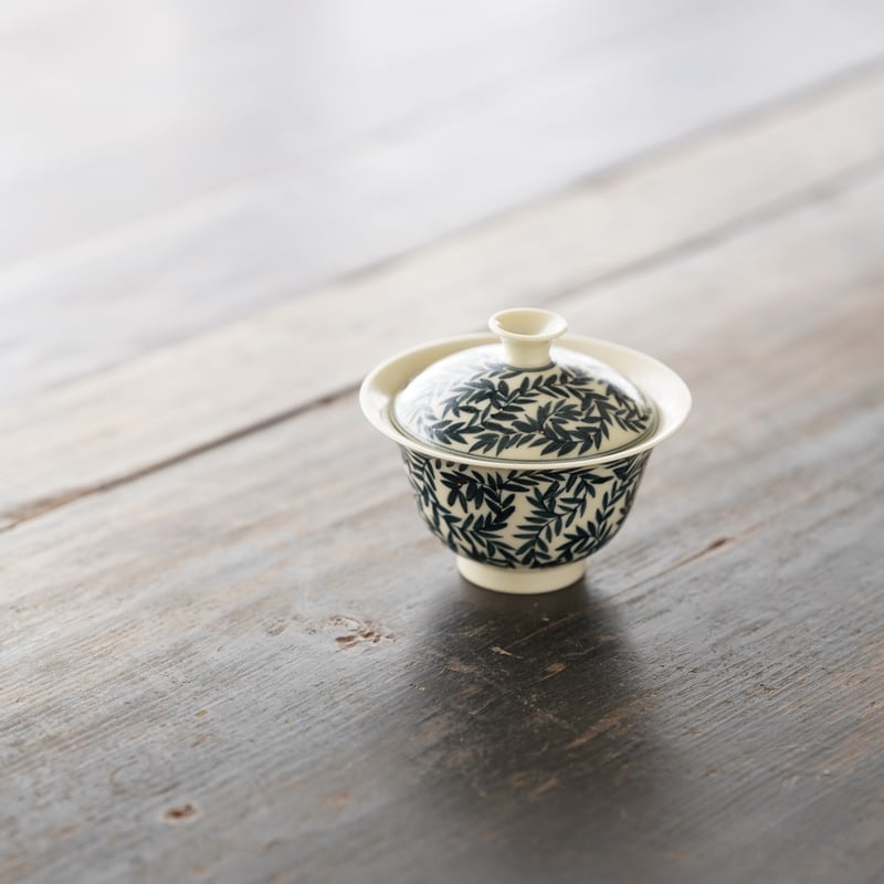 青花千葉文二才蓋碗 PE015 | Looking For 物色