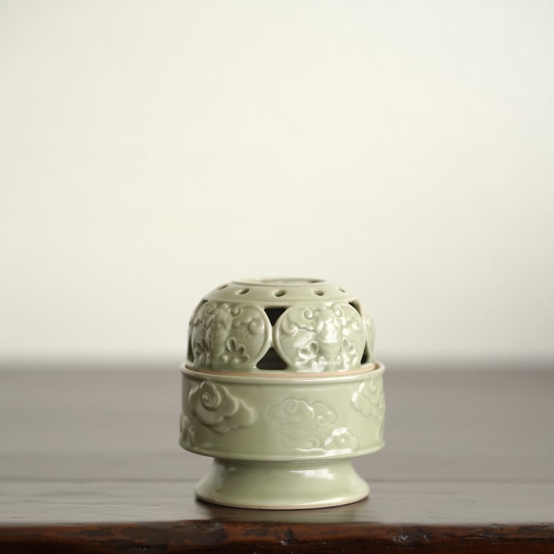 七福神 香炉 sk53-21, 文福茶釜香炉 銀香炉