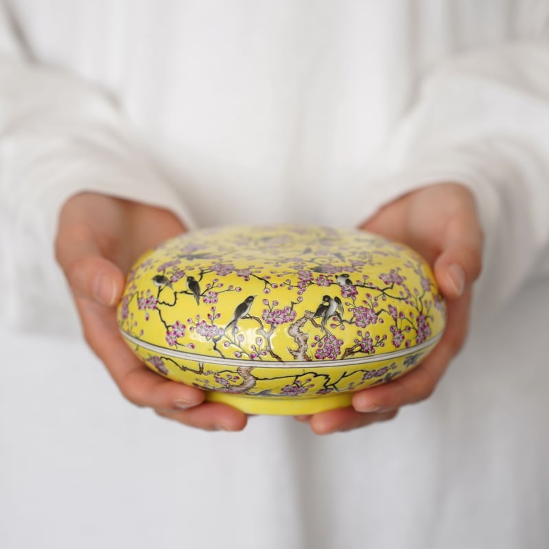 黄底粉彩捧盒 喜上眉梢 PC118 | Looking For 物色