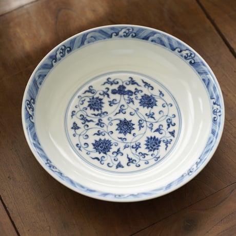 青花纏枝蓮紋皿 PF163