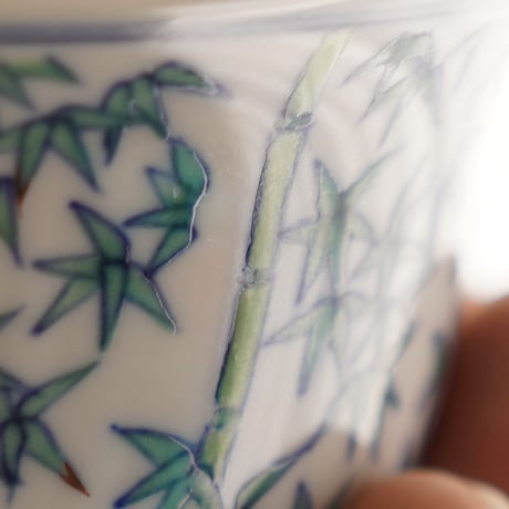 斗彩竹子蓋碗 PF006